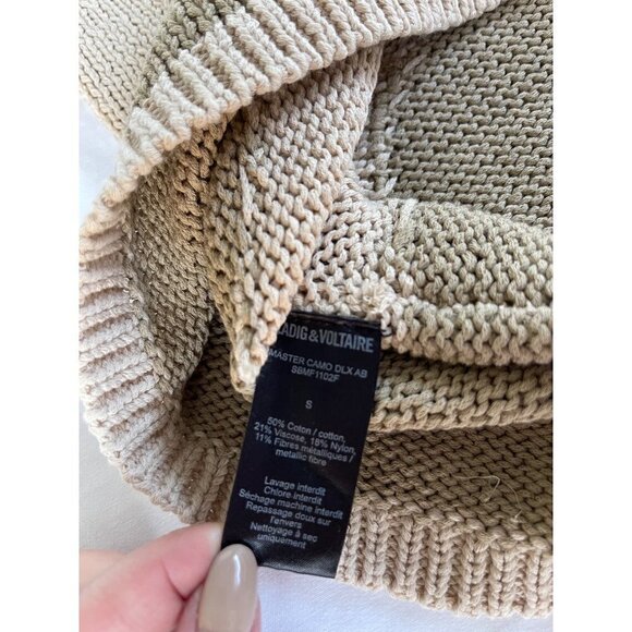 Zadig & Voltaire SZ S Master Camo Knit Mesh Sweater Asymmetrical NWOT - Picture 13 of 16